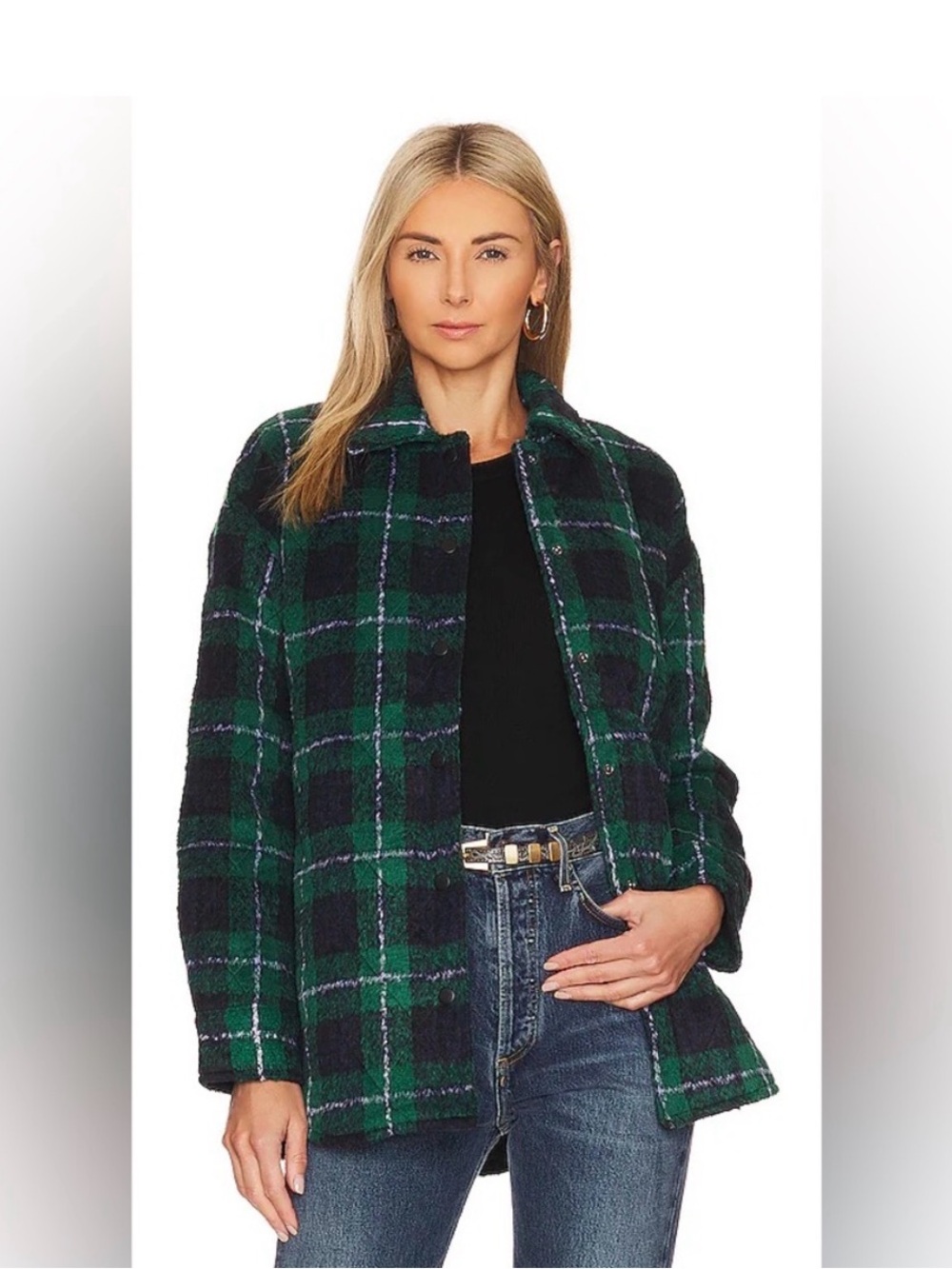 Steve Madden Belle Plaid Shacket in Ponderosa Pine | Size M